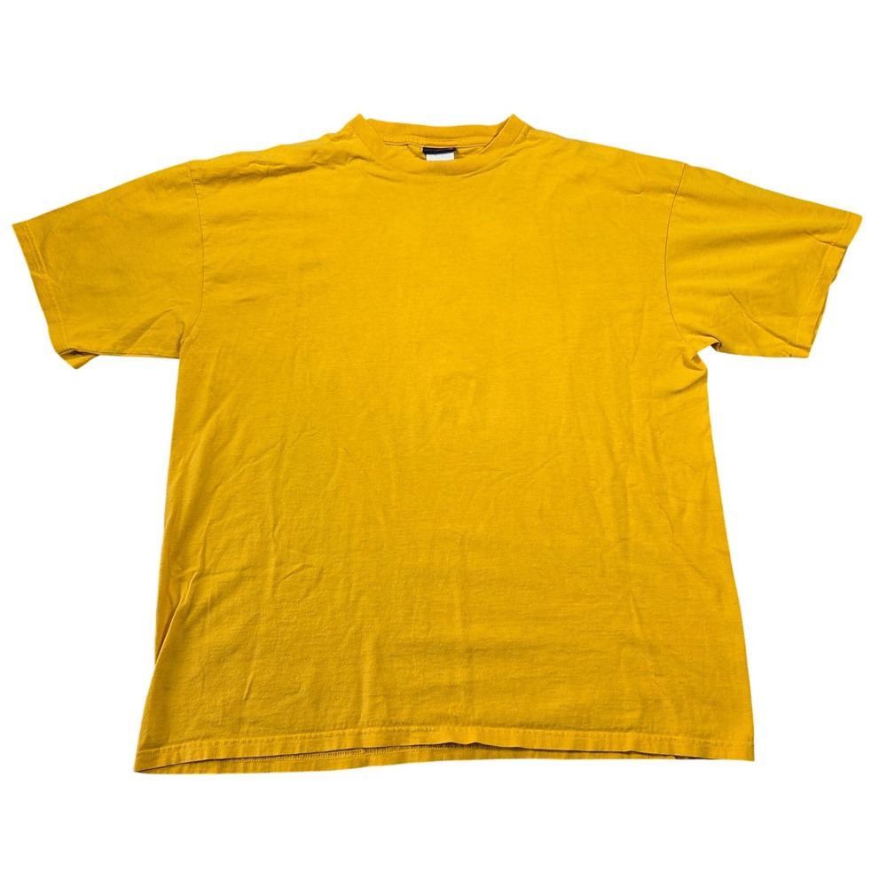 Champs Sports Mens XL Yellow Cotton Blank T-Shirt Vintage Style Made in Canada